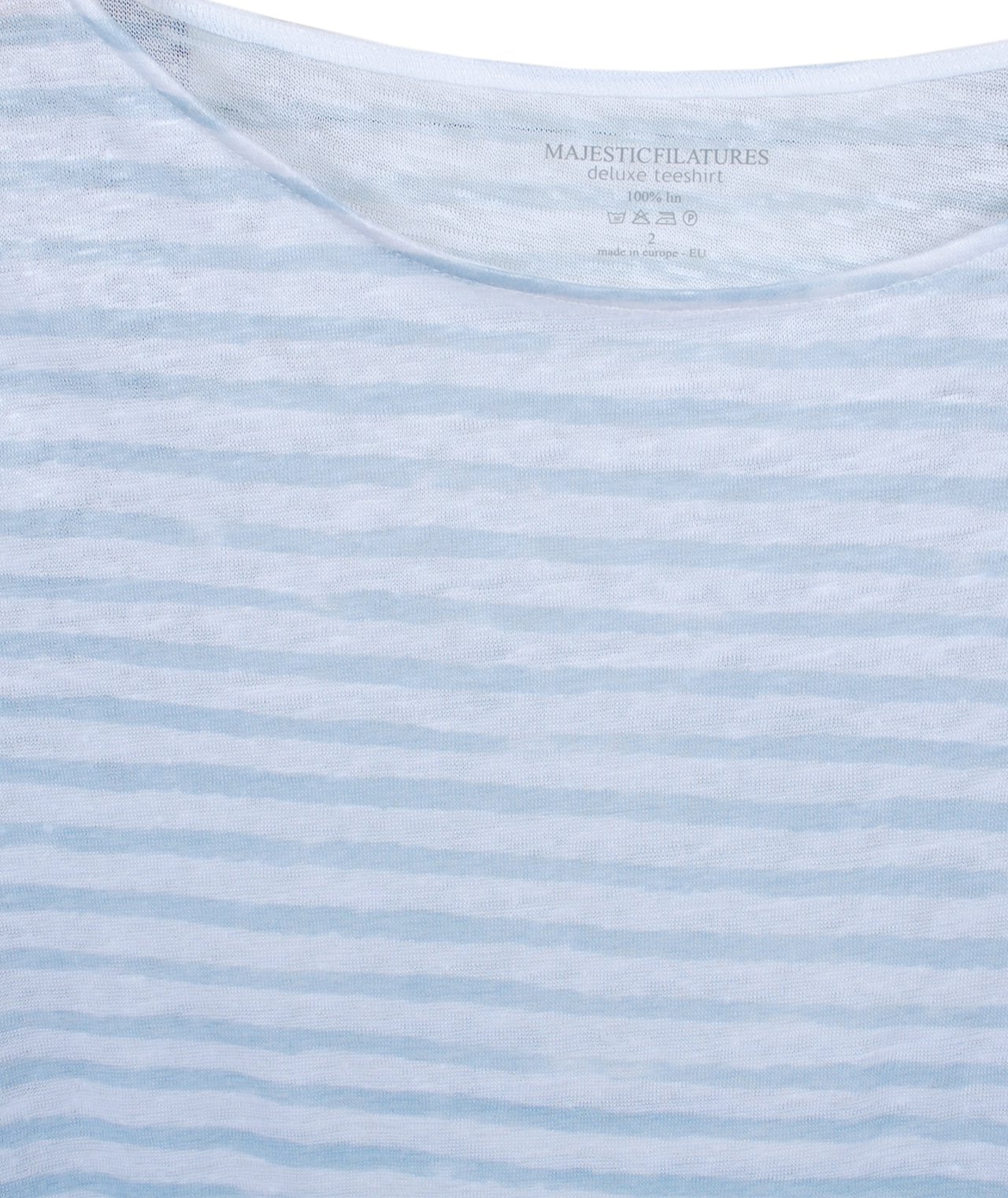 U-Shirt Streifen 3/4A | hellblau